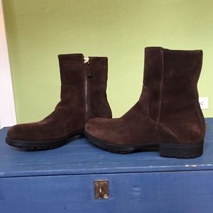 Aquatalia Ankle Suede Boot--Shearling Lining